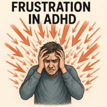 Frustration in ADHD, a person weighed down by repeated setbacks, symbolizing the emotional burden of ADHD frustration.